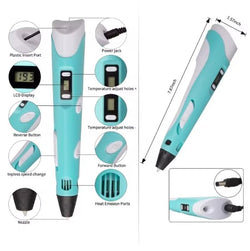 3D Printing Pen with 3 PLA Filaments